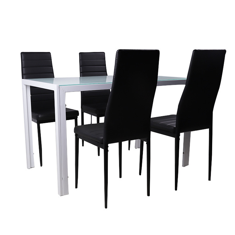 Mesa de comedor de vidrio temperado transfronterizo mesa de comedor casera mesa de mesa transparente simple mesa de negociación