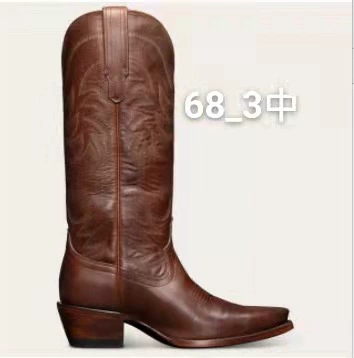 Производители трансграничные осень и зима Новая внешняя торговля Плюс Размер Ретро толстый каблук сапоги вышитые Высокий каблук указал Мартин сапоги