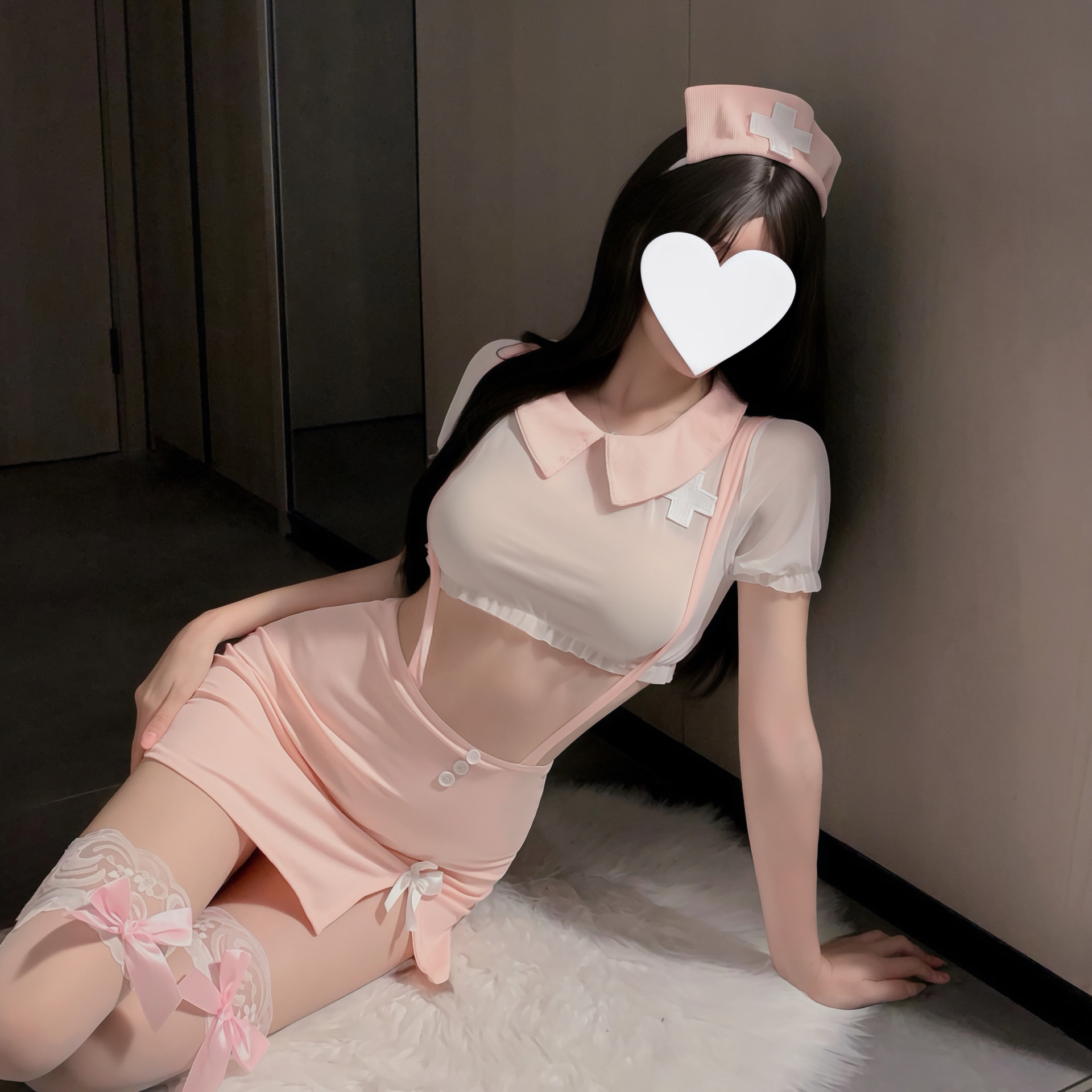 Sexy Lingerie Pure Desire Cute Nurse Uniform Sexy Hip Skirt Small Breast Suit Pajamas for Women Qqny