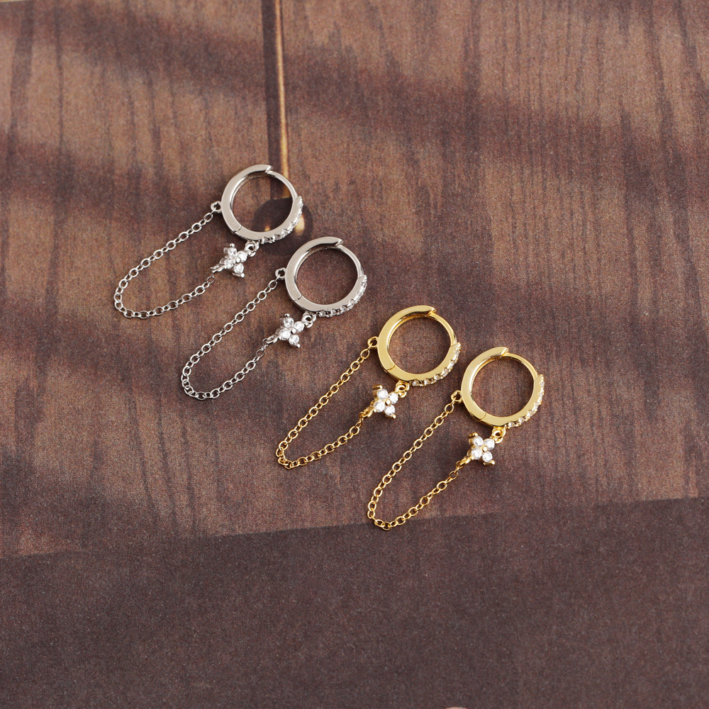 Fashion Geometric Sterling Silver Plating Dangling Earrings 1 Pair