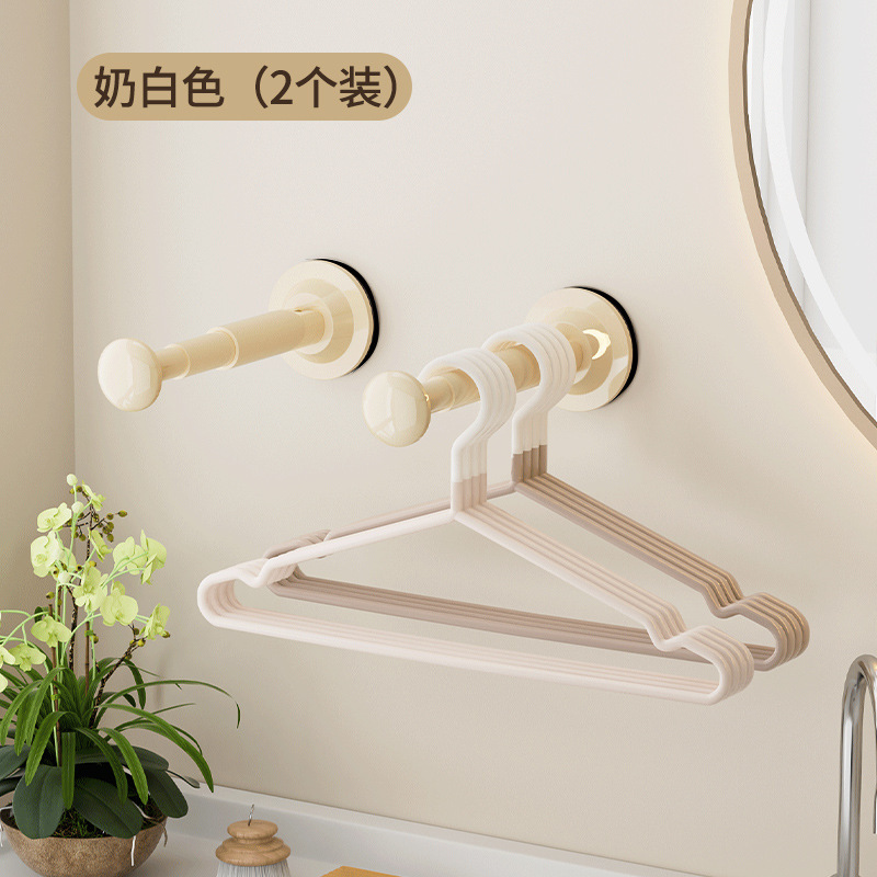 吸盤ハンガー収納神器穴なしベランダ壁掛け多機能整理ラック家庭用ハンガー伸縮ハンガー|undefined