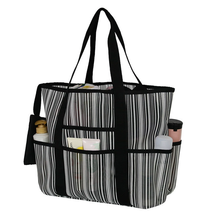 Сумка из сетки для пляжа, PVC-сетка, многоцветная, 25×23×1,2 см, компактный сумка-органайзер