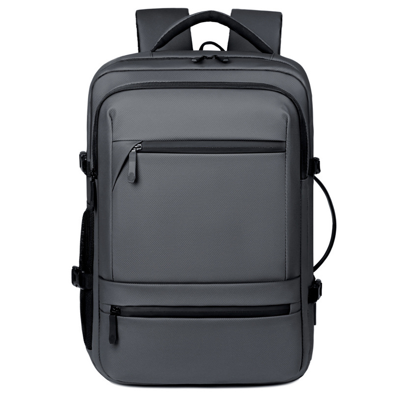 Mochila de negocios multifuncional para hombres, bolsa de computadora portátil con textura de película simple, mochila de gran capacidad para viajes de negocios de corta distancia