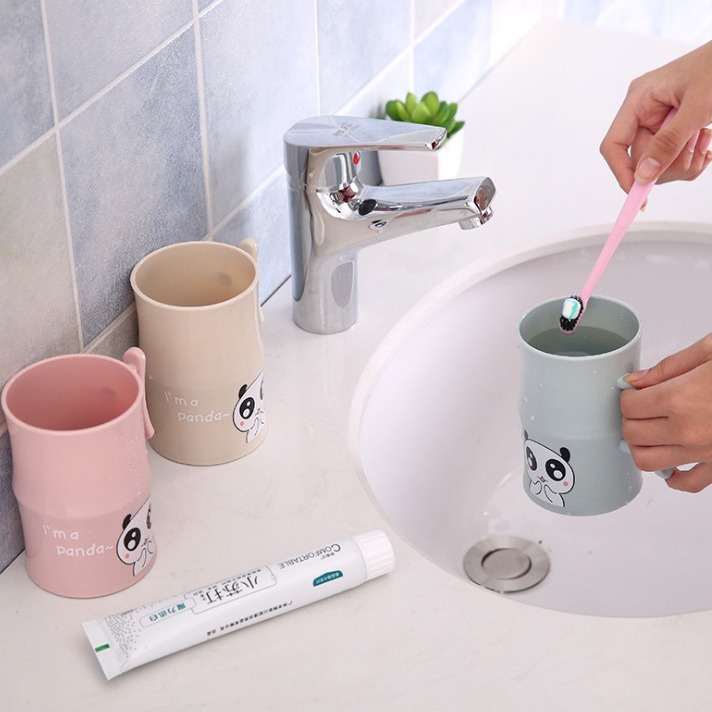 Taza de enjuague bucal sección de bambú creativo taza de cepillo de dientes taza de lavado de animales de dibujos animados taza de cepillo de dientes ecológico en stock al por mayor