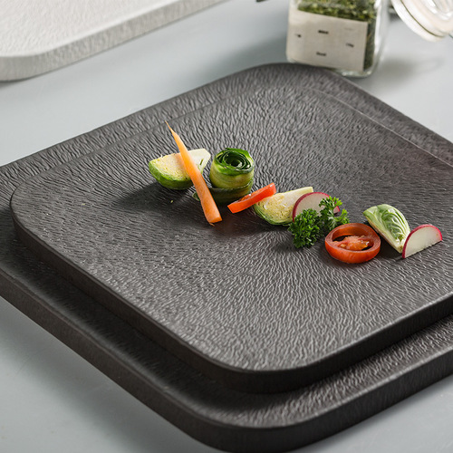 European square steak plate, Western food plate, personalized flat plate, high-end dish plate, creative light luxury ceramic tableware