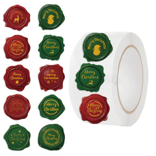 500 sheets/roll roll roll paste cross-border hot tape Christmas stamp material decorative envelope sealing paste for wholesale