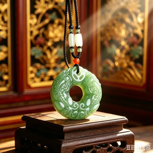 Imitation Hetian Jade Double-Sided Pixiu Pendant for Men and Women, Peace Amulet Necklace, Wealth-Attracting and Protective Sweater Chain, Vintage Chinese Style