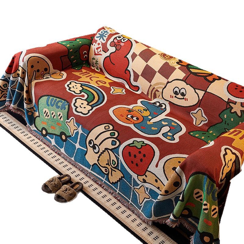Sofá toalla cojín cuatro estaciones anti-gato universal toalla de cubierta de tela de mesa cubierta de polvo manta decorativa de vacaciones antideslizante de una pieza