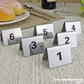 桌号牌数字牌 餐桌牌台号牌 不锈钢餐厅座位牌号码牌