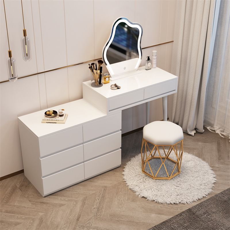 흰색 80cm 테이블 + 캐비닛 + 구름거울 + 새둥지 의자