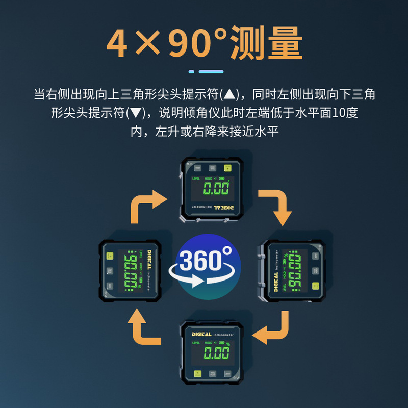 デジタル表示四面磁気両面レーザー傾斜ボックスレーザー傾斜計レベル角度測定器傾斜計|undefined