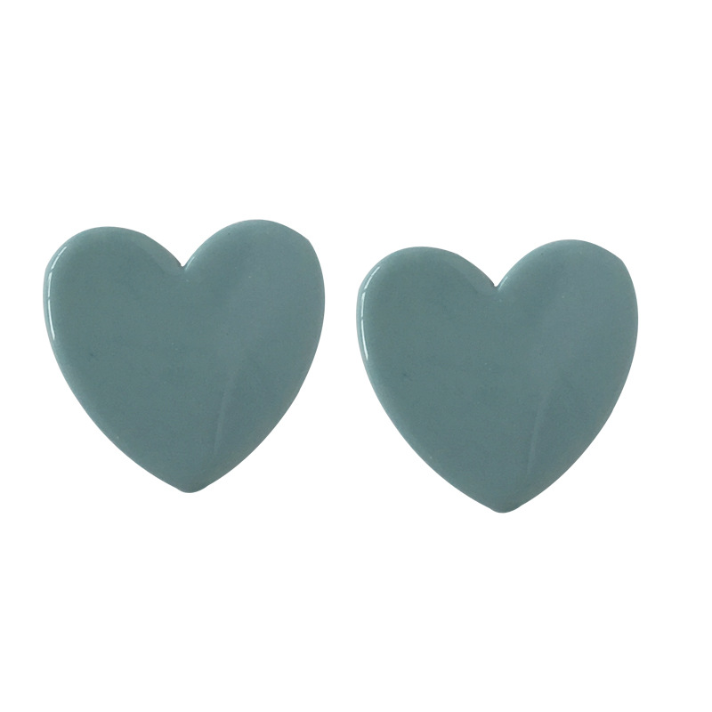 Color Heart Stud Earrings Small and Cute Resin Earrings
