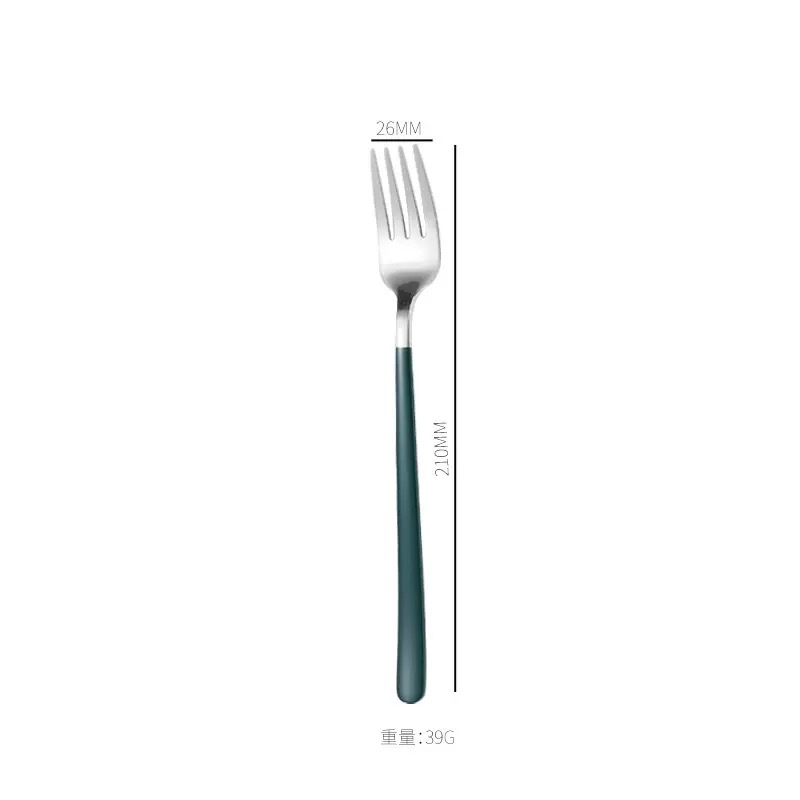 컬러 포크 한국식(304 대형) 그린 실버