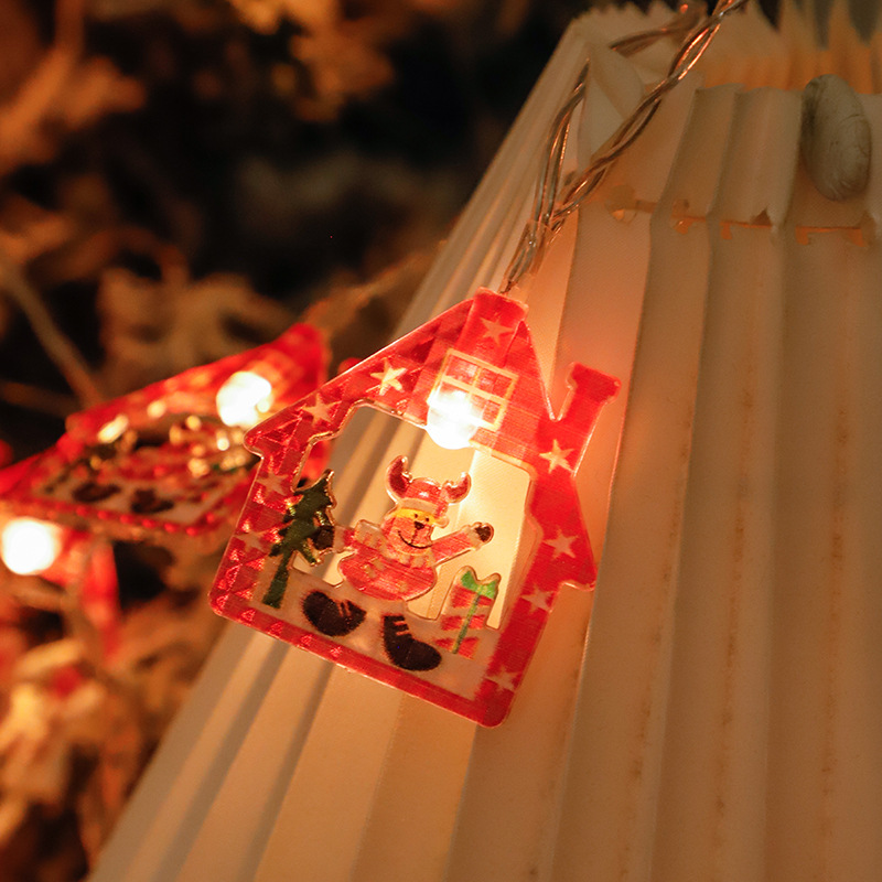 Decoración navideña, luces de colores, luces intermitentes, luces de cadena, alces huecos, luces colgantes, decoración de la habitación de la niña, atmósfera del maletero