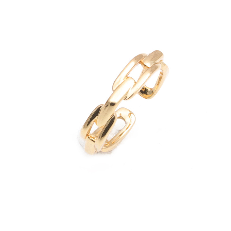 Mode Twisted Chain Button Open Ring display picture 4