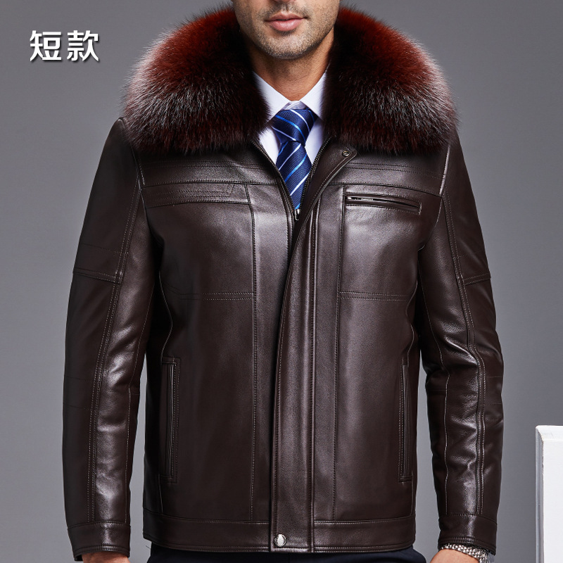 Jacket, warm liner, wholesale, genuine leather