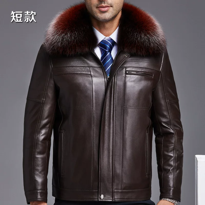 Jacket, warm liner, wholesale, genuine leather