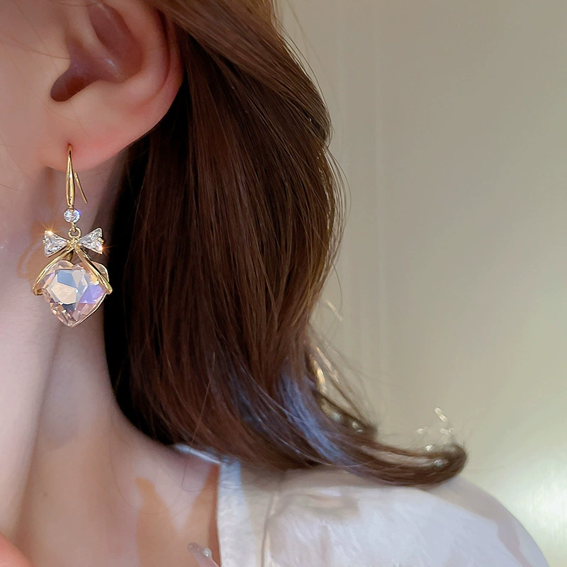 Серебряная игла, модные милые серьги, цветы