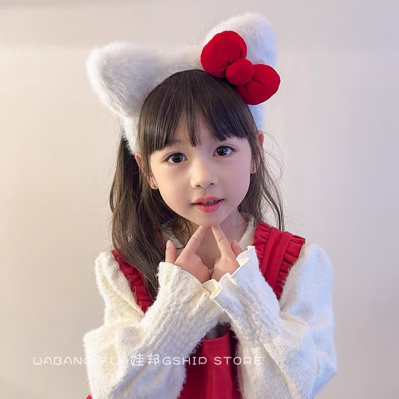 可爱豹纹kt洗脸发箍猫耳朵发带女洗脸秋冬卡通压发头箍发卡发饰|undefined