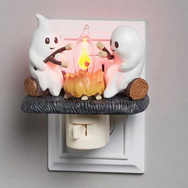 跨境新品2024 Ghost Campfire Flickering Nightlight万圣节夜灯|undefined