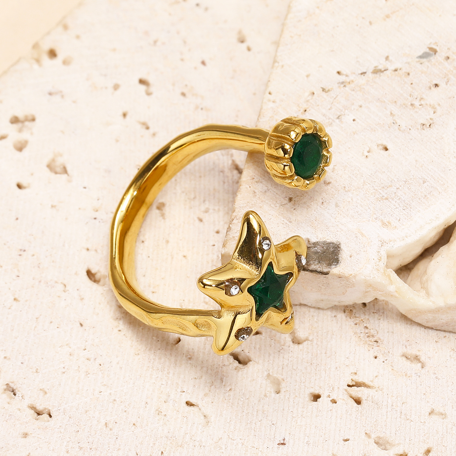 12g Weight Real Gold Plated Plating Material Open Rings Classification One Size Ring Size 1 Piece Quantity Daily Occasion 304 Stainless Steel Material Star Pattern Women's Gender Simple Style Style Waterproof Non Tarnish Craft Real Gold Plated Star 304 Stainless Steel Simple Style Waterproof Non Tarnish Open Rings 6