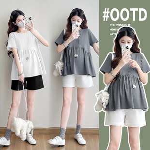 A Large Number of Ready-Made Maternity Summer Tops 2025 New Baby Doll Skirts Maternity Short-Sleeved T-Shirts
