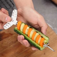 不銹鋼魔幻螺卷器創意造型黃瓜旋轉刀意境菜涼盤飾果蔬麻花刀工具