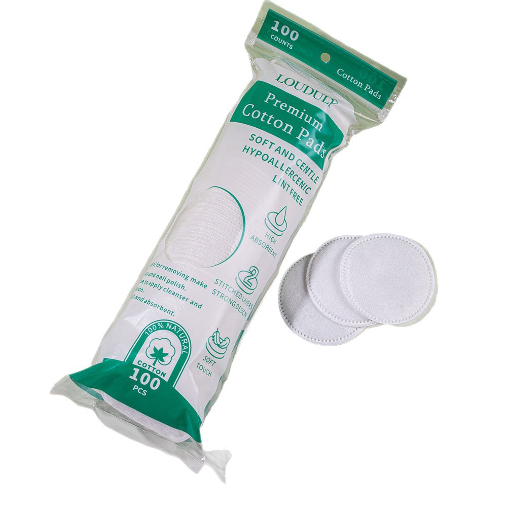 Desmaquillador desechable Algodón Redondo Algodón de maquillaje Ojos y labios Desmaquillador Espesar Algodón Algodón Pañuelo Desmaquillador de borde con agujero de alfiler Inglés