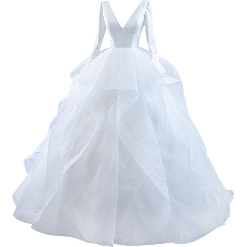 Vestido de novia transfronterizo Vestido de novia de hadas súper vestido de novia de cintura alta de estilo coreano de boda final de hilo de examen de arte vestido de pettiskirt solo