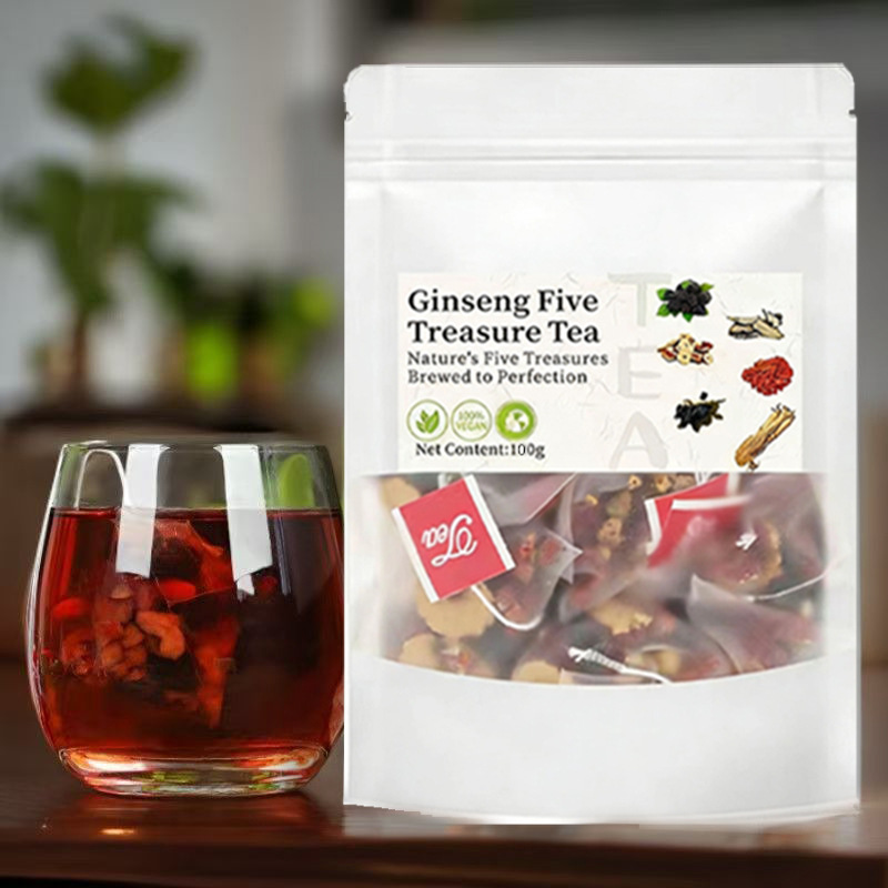 Ginseng Five Treasure Tea Ren Shen Wu Bao Cha 10 Teabags 50g Daily Herbal Tea overview