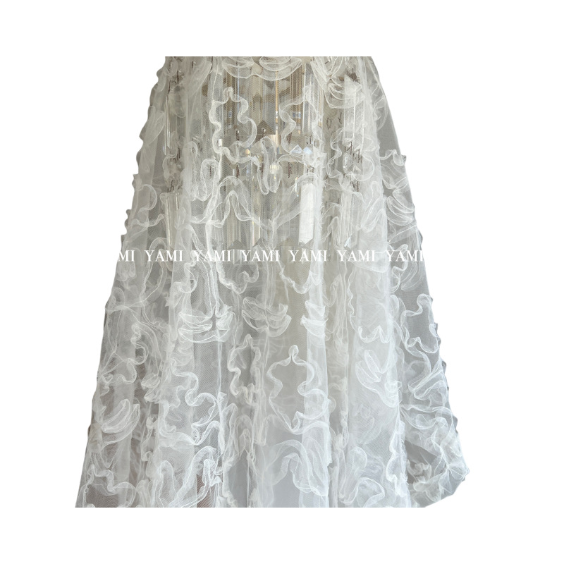 Fabricantes al por mayor gancho de tela de malla flor de bordado de tela de bordado de bordado vestido de boda de bordado de tela de malla decoración de pared