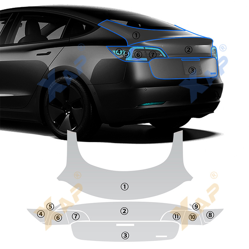 Invisible self-healing anti-scratch anti-fouling transparent protective film cross-border for Tesla Model3 20-23