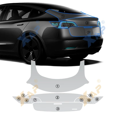 Tesla Model3 20-23, Automotive Film - tpu-transparent-protective-film-model-3-trunk-tpu-protective-film