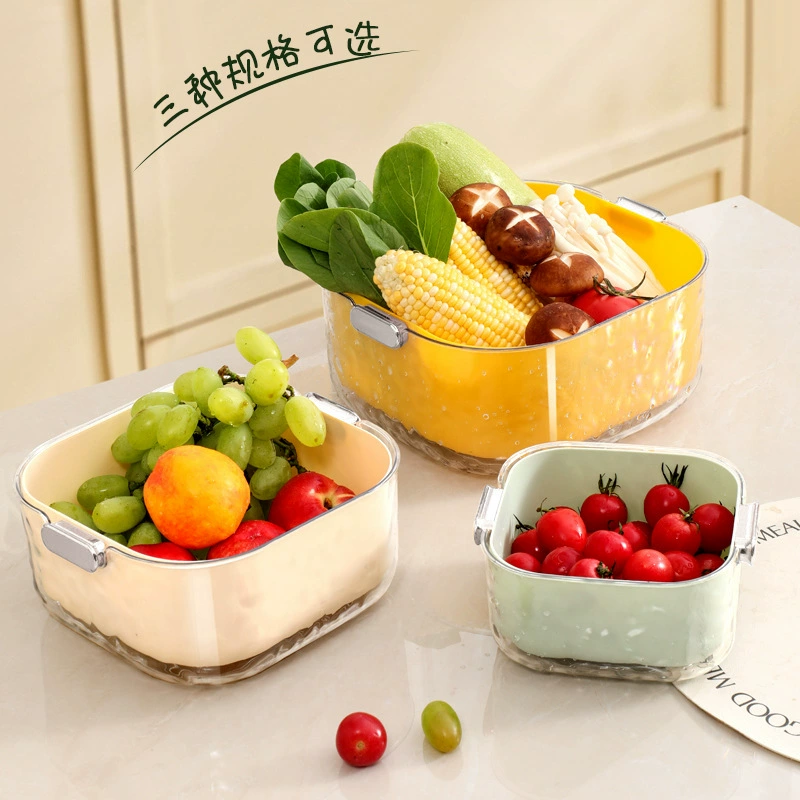 Двухслойный набор для мойки овощей, сливная корзина для кухонных домиков