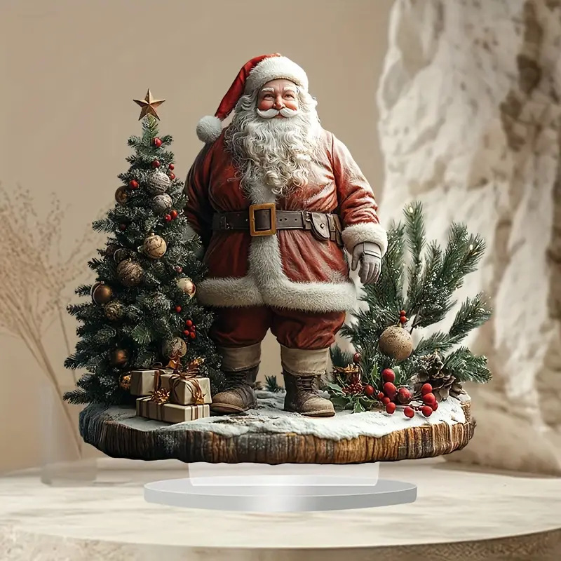 Nuevos productos de comercio electrónico transfronterizo decoración de resina de Santa Claus regalos de Navidad decoraciones de vacaciones escenas