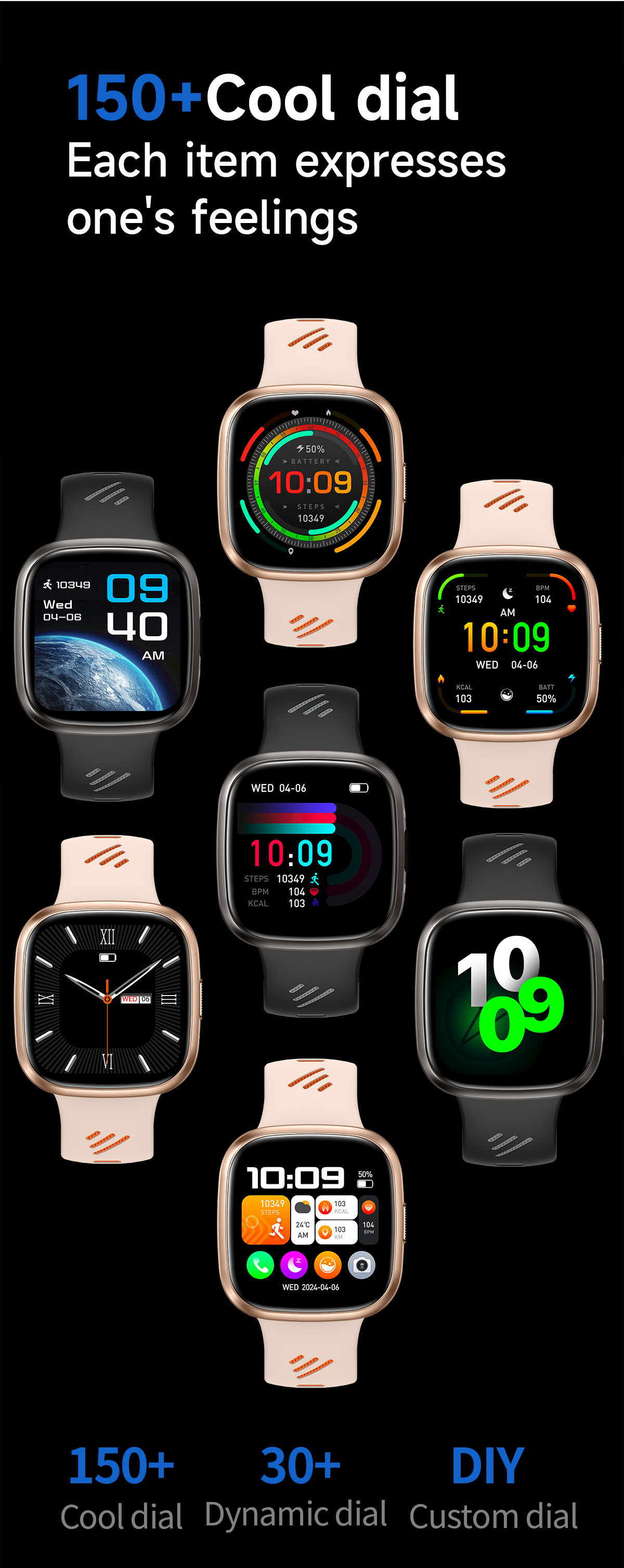 HT31 Smartwatch mit Bluetooth, Anruffunktion, Sprachassistent, Taschenlampe, Benachrichtigungen, Schrittzähler und Fitness-Tracker_voghion.com