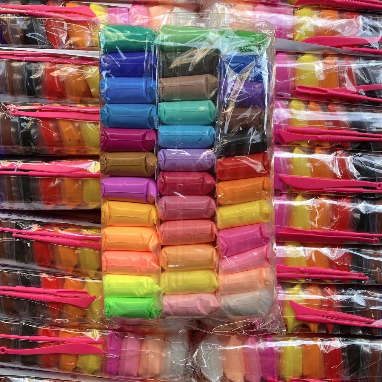 36 colores arcilla ultra ligera al por mayor juguetes de barro de goma para niños espacio conjunto de arcilla ultra ligera