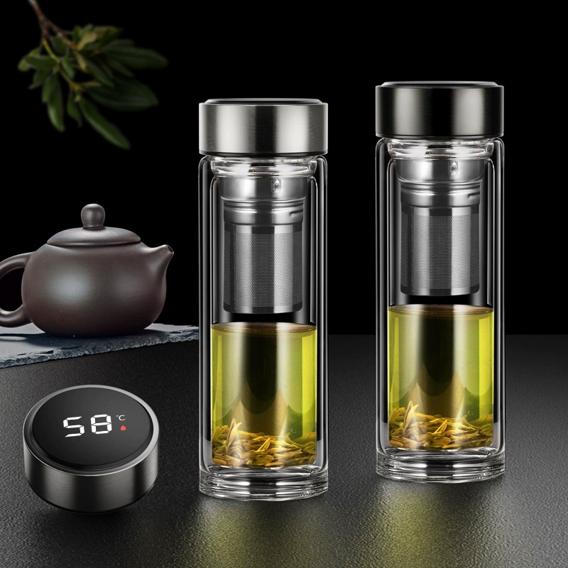 Glass smart capacious convenient tea cup