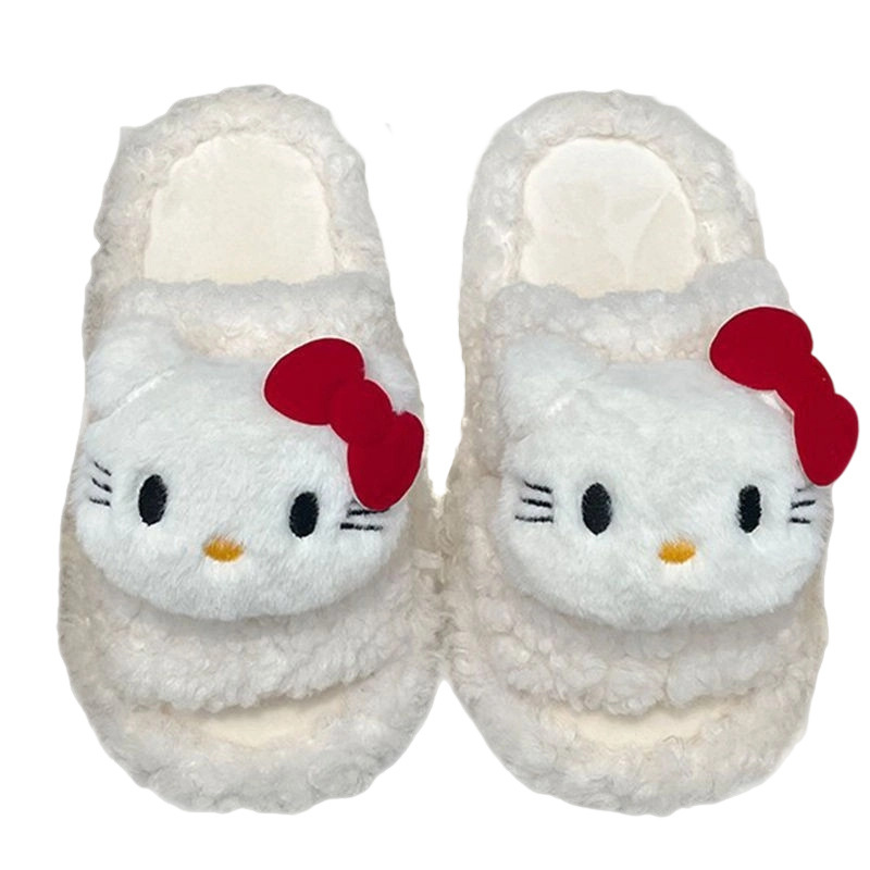 Kt feline vello zapatillas de invierno nuevo estilo de moda universal zapatillas de algodón caliente