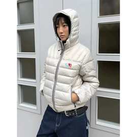 3T 2025冬季新款韩国设计师te*et休闲轻薄排骨连帽羽绒服外套