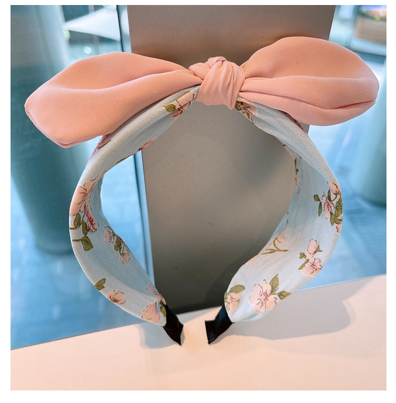 Simple Big Bow Fabric Wide Headband display picture 10