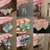 Silver needle, zirconium, crystal from pearl, design earrings with tassels, flowered, European style, high-quality style