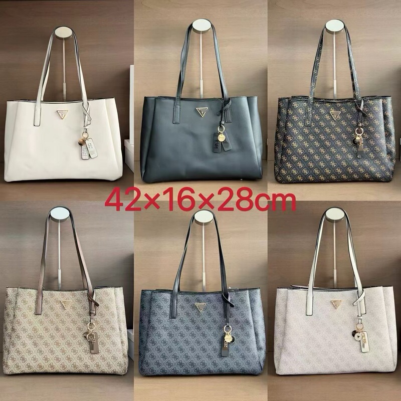 GUESS new vintage tote bag for women, large-capacity shoulder handbag, fashionable for commuting, simple and versatile shopping bag GUESS new vintage tote bag for women, large-capacity shoulder handbag, fashionable for commuting, simple and versatile shopping bag
