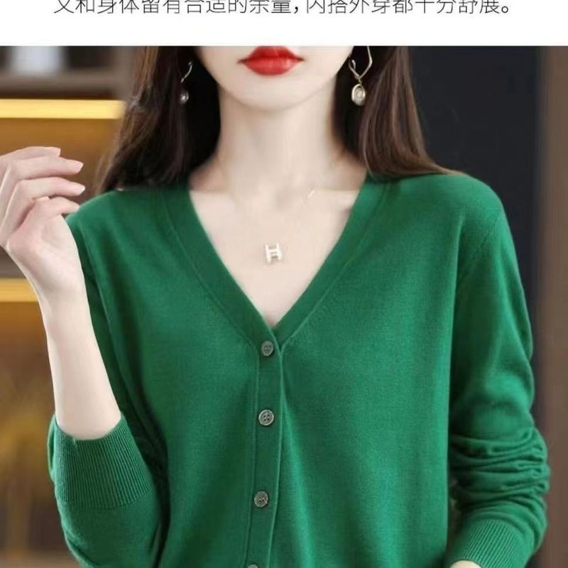 针织开衫女毛衣外套秋冬新款外穿长袖宽松韩版洋气开衫上档次外搭|undefined