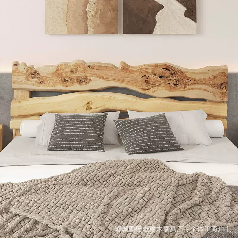 民宿实木床原生态老榆木实木大床北欧风双人床卧室古香古气全尺寸