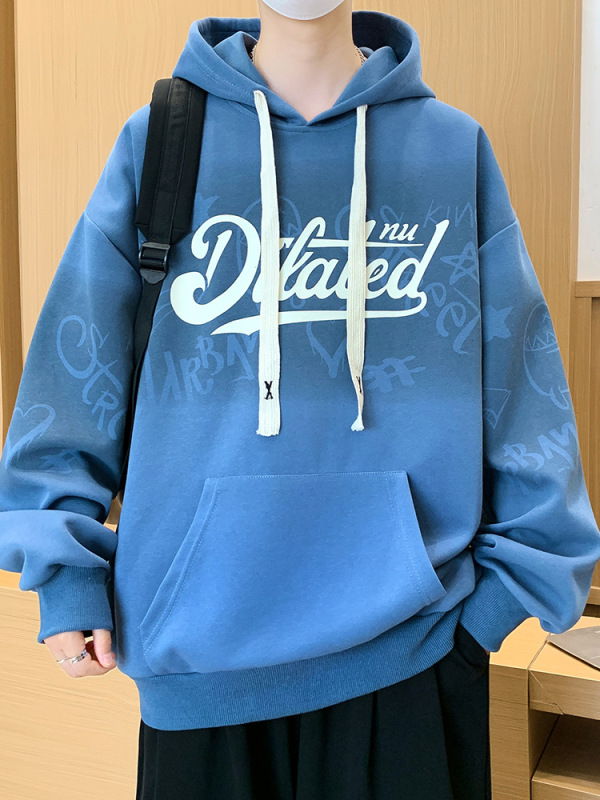 春秋季长袖卫衣男孩初高中学生连帽外套青少年大童男装套头衫上衣|undefined