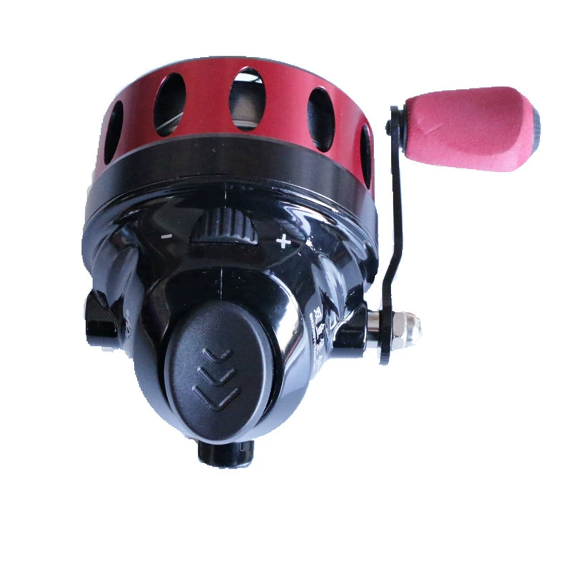 Carrete TR35/TB35 rojo y azul con cuerpo de aleación de aluminio