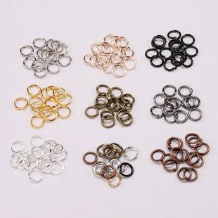 Colorful Electroplated Closed Ring Flat Mouth Single Circle Bracelet Necklace Earrings Connecting Ring Iron Ring Handmade DIY Jewelry Accessories