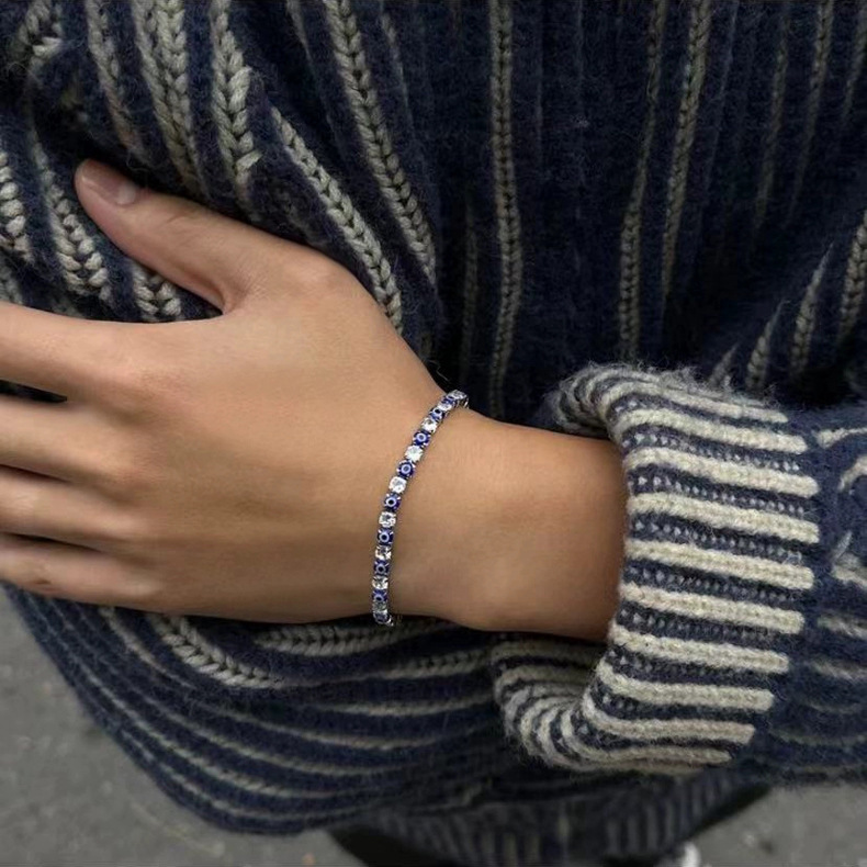 Devil's Eye Bracelet Men's Redemption Eye Zircon Rock Candy Tennis Chain Couple Bracelet Women's Trendy Light Luxury Versatile Bracelet