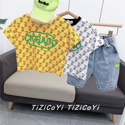 Boy Short sleeve T-shirt 2021 new pattern Easy jacket children half sleeve summer Base coat wholesale